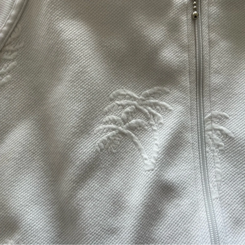 SUN CASUALS White Short Sleeve Zipper Up Cover Up with Hood Size 3X - Picture 4 of 6